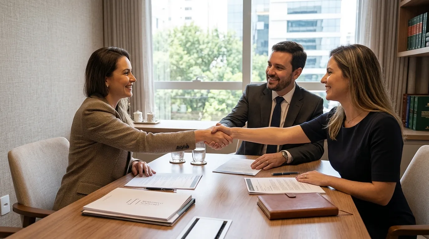 Reunião estratégica sobre governança corporativa compliance preventiva para empresas de Santa Catarina.