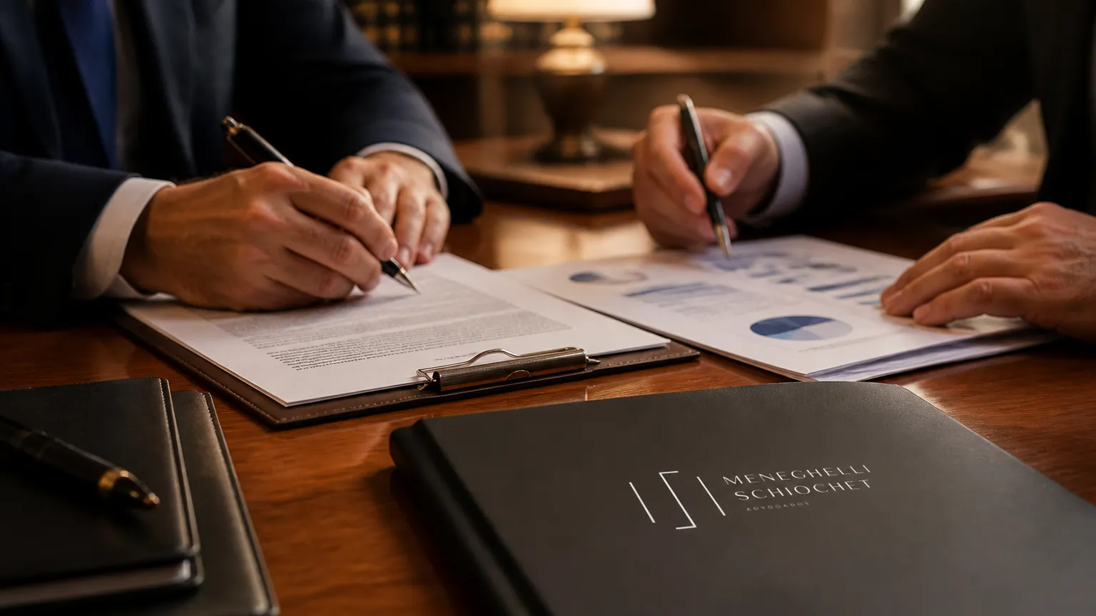 Gestor analisando contratos aplicando governança e compliance para mitigar riscos operacionais.