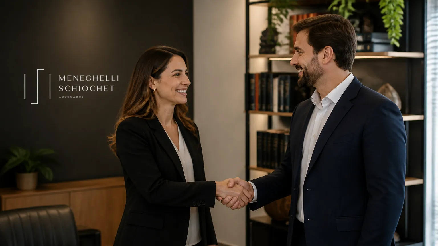 Parceria de confiança entre empresário e direito empresarial advogado especializado.