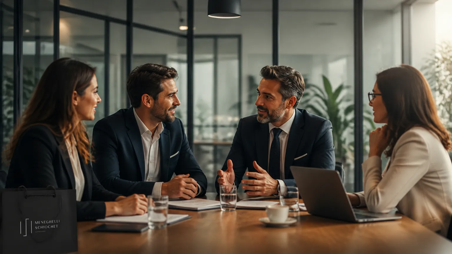 Reunião societária estratégica com suporte jurídico especializado em direito empresarial para empresas.